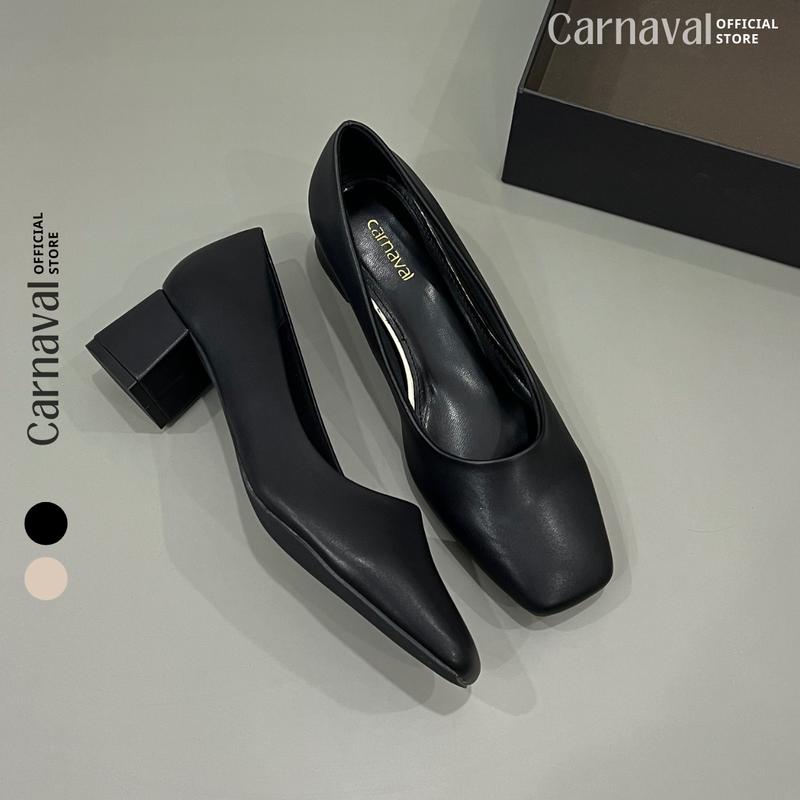 Giày Cao Gót Nữ Công Sở 5 Phân Mũi Vuông Gót Trụ Sang Chảnh, Quý Phái - Carnaval VS01 0