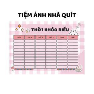 Decal thời khóa biểu dán cute A5 chất giấy decal có thể dán được 3