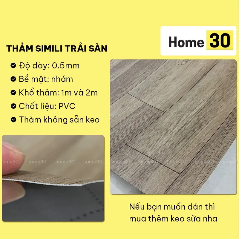 Simili lót sàn vân gỗ nhám chống nước giá rẻ, thảm nhựa lót sàn pvc dạng cuộn khổ 1m 3