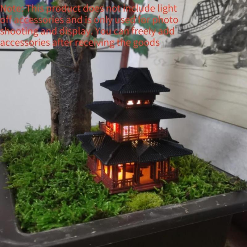 Product Introduction of Traditional Building Micro Model, Miniature House Ornament, Fish Tank Decoration, Micro Landscape for Fish Tank, Sand Table, Architectural Research 6
