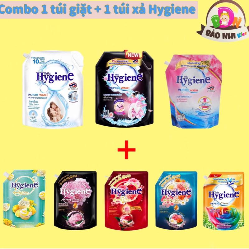   Combo 2 túi  1 túi nước giặt và 1 túi nước xả vải  Hygiene Thái Lan chính hãng- tặng 2 gói xả 20ml 