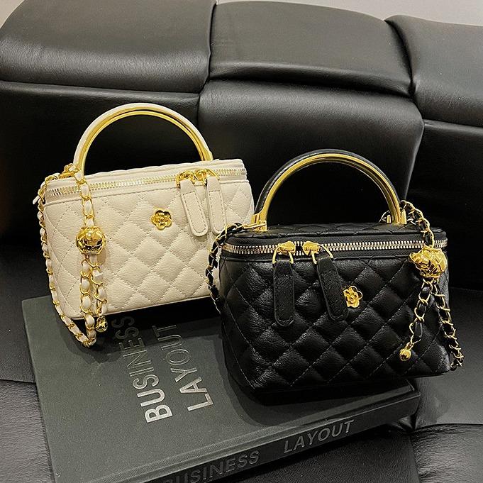 Túi Xách Nữ Đeo Chéo Basic Dáng Hộp Thêu Hoa Trà Cao Cấp 854 Bag Da Nữ