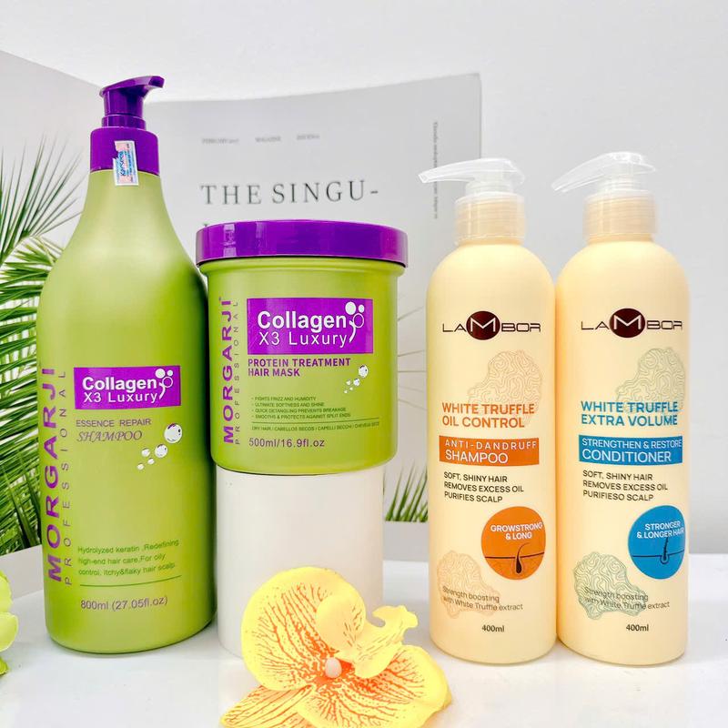 MORGARJI - CẶP GỘI Ủ DỪA MORGAJI COLLAGEN TẶNG CẶP GỘI XẢ LAMBOR WHITE TRUFLE - DƯỠNG ẨM, MỀM MƯỢT TÓC