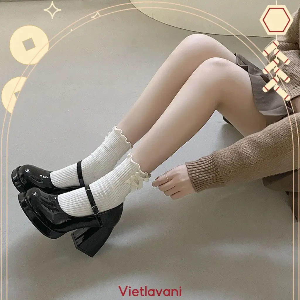 ày Cao Gót GXC62 Mary Jane Siêu Tôn Dáng 6/10cm Nữ Shoes GiàY giầy  dép  nữ