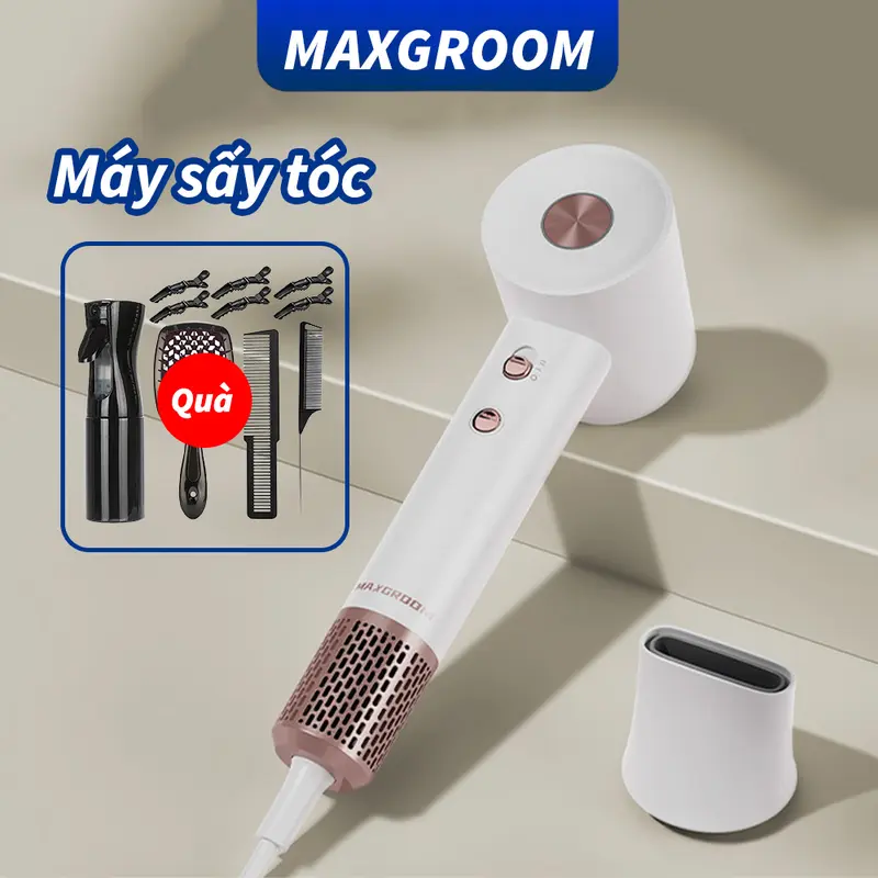 MAXGROOM-2216 Máy Sấy Tóc Ion âm Tạo Kiểu 2 Chiều Nam nữ tặng kèm đầu tạo kiểu bảo hành 24 tháng 0