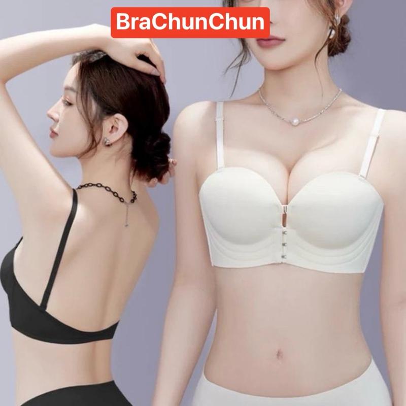 Áo lót nữ bra mặc hở lưng đệm dày 4cm nâng đẩy tạo khe nhiều mút mềm êm bản móc cài trước hàng cao cấp voi nhung tim A886.