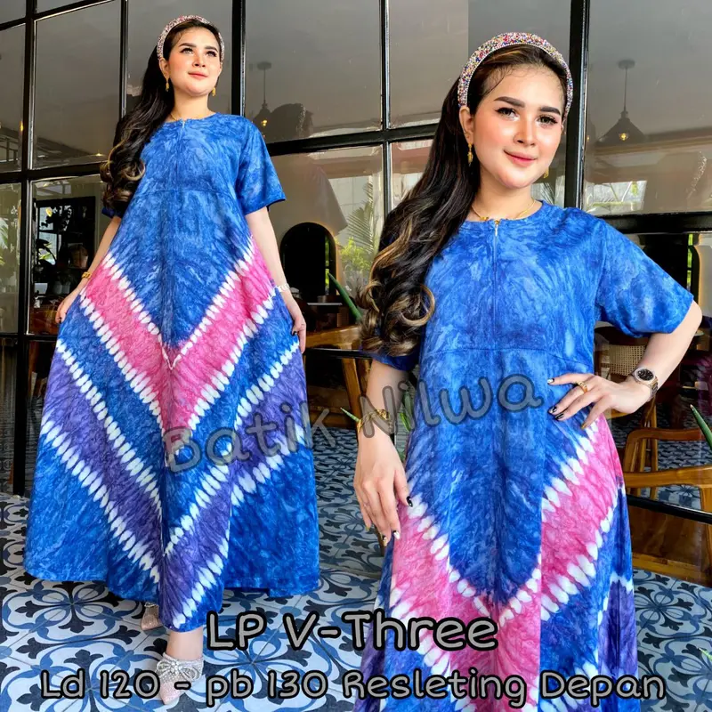 DASTER KAOS KATUN JUMBO TERBARU PANJANG LENGAN PENDEK MOTIF ABSTRAK BUSUI Katun Kain Wanita Nyaman Santai 4