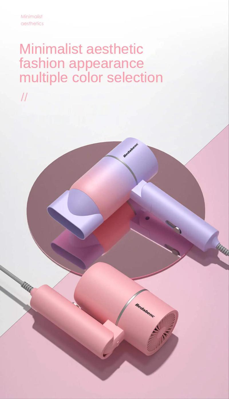 Product Introduction of Hair Dryer Ion Mini Hot Air Electric Hair Dryer 850W Strong Air Hot Air Warm Air Hair Dryer 3 Modes Fast Drying Portable 14