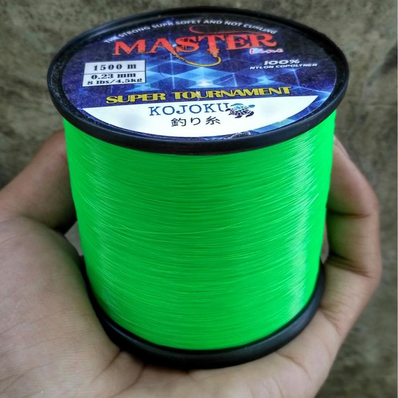 Senar Tali Benang Pancing Master Super kuat lentur anti kriting mudah tenggelam tahan Gesekan Cocok galatama galapung lomba kolam danau sungai laut panjang 1000 meter warna ijo stabilo Ikan Mancing 3