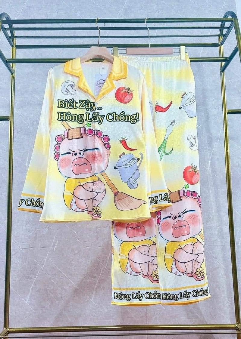 Product Introduction of Bo tay dài quần dài Lụa xước Nữ Women 2