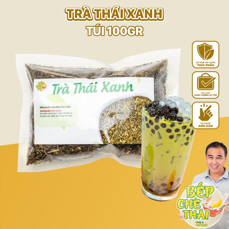 Trà thái xanh - túi 100gr - Bếp Chè Thái - nguyên liệu làm trà sữa thái xanh 