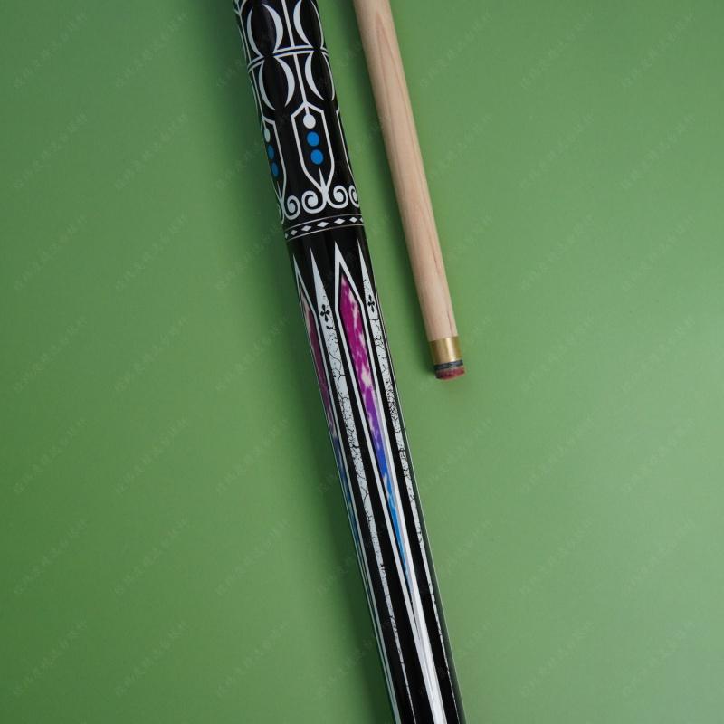 Purple Flame Same Style Small Head Handmade Billiard Cue Middle Head Billiard Bar Big Head Black Eight Snooker Maple Fancy Stick 4