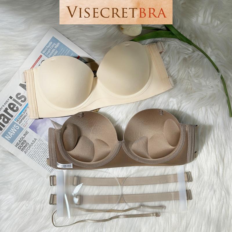 Áo Lót Nữ Nâng Độn Vòng 1 Tạo Khe Chống Tụt Không Dây Có Gọng Áo Bra Áo Ngực Nữ Không Dây Chống Tuột Nâng V1 Cup To Tạo Khe Mút Mỏng  Cúp Ngực  - 220819 Women