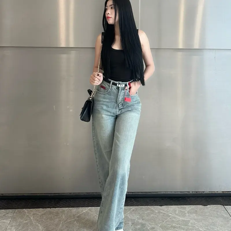 Quần Jean Nữ Suông Trơn Thêu Màu Bụi VM3839 - Chất Jean Vải QC Mềm (S-2XL) | BigBuy360 - bigbuy360.vn Quần Jean Nữ Suông Trơn Thêu Màu Bụi VM3839 - Chất Jean Vải QC Mềm (S-2XL) | BigBuy360 - bigbuy360.vn