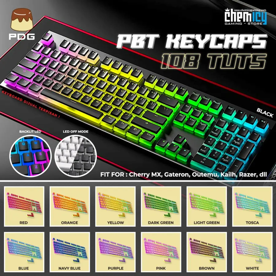 Keycaps Pudding PBT Doubleshot Backlit