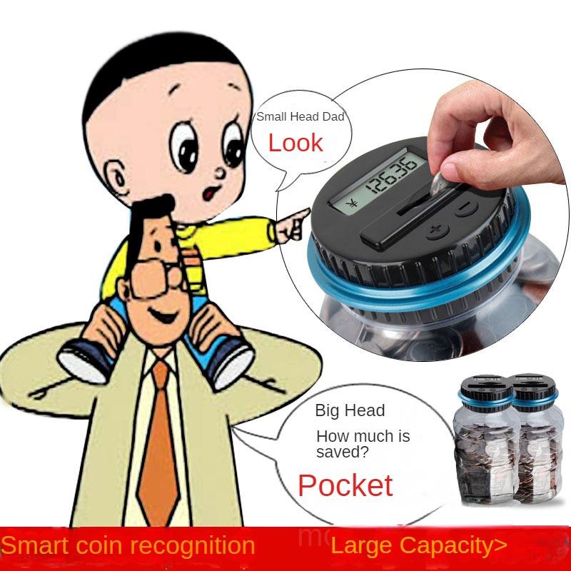 Product Introduction of Digital piggy bank Thai, Indonesian, Singapore, Malaysian, US, Mexico, Euro, coin, bucket, large capacity piggy bank, count plus/minus, children's toys, birthday gifts, holiday gifts 2