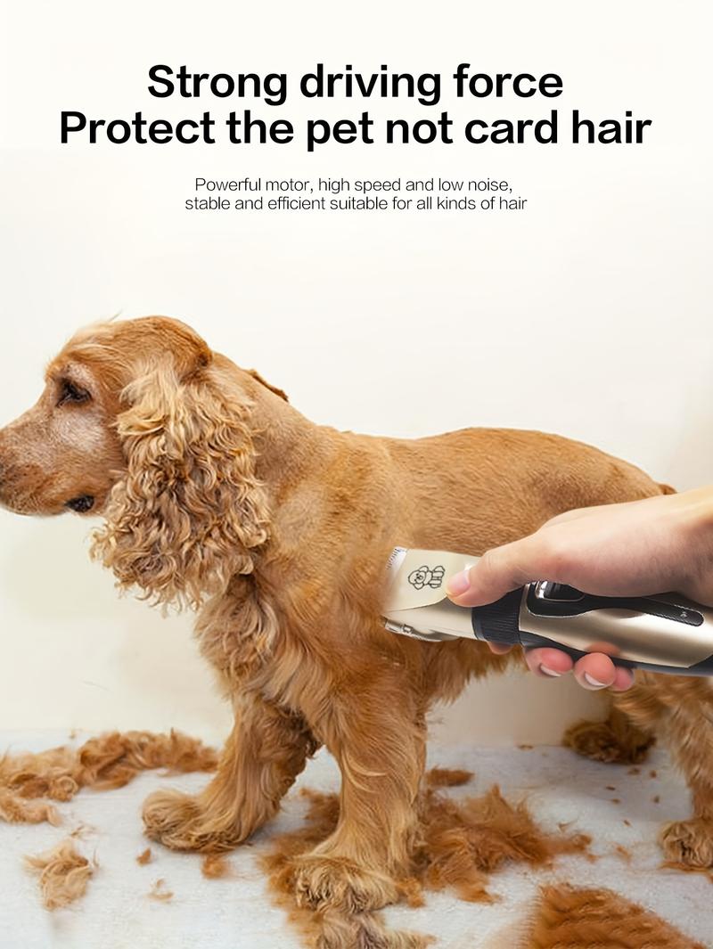 Product Introduction of USB Rechargeable Professional Dog Grooming Kit - Electric Clippers with Thick Ceramic Blades, Brush, Measuring Tool Set for Cats and Dogs 3