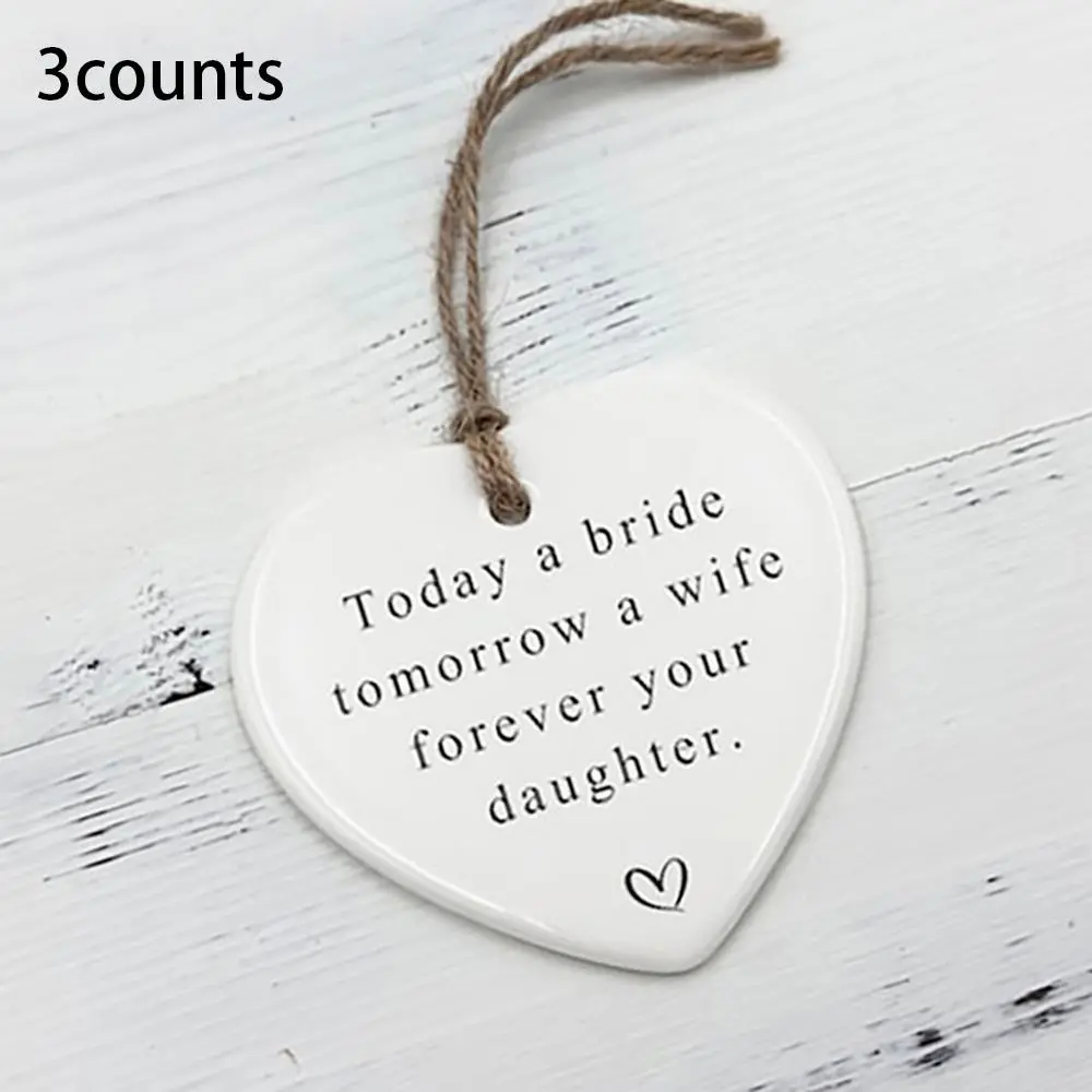 Heart Shaped Hanging Ornament, 3 Counts/set Creative Gift for Mom, Bride Gift, Memorial Gift, Love Hanging Ornament for Home Decor
