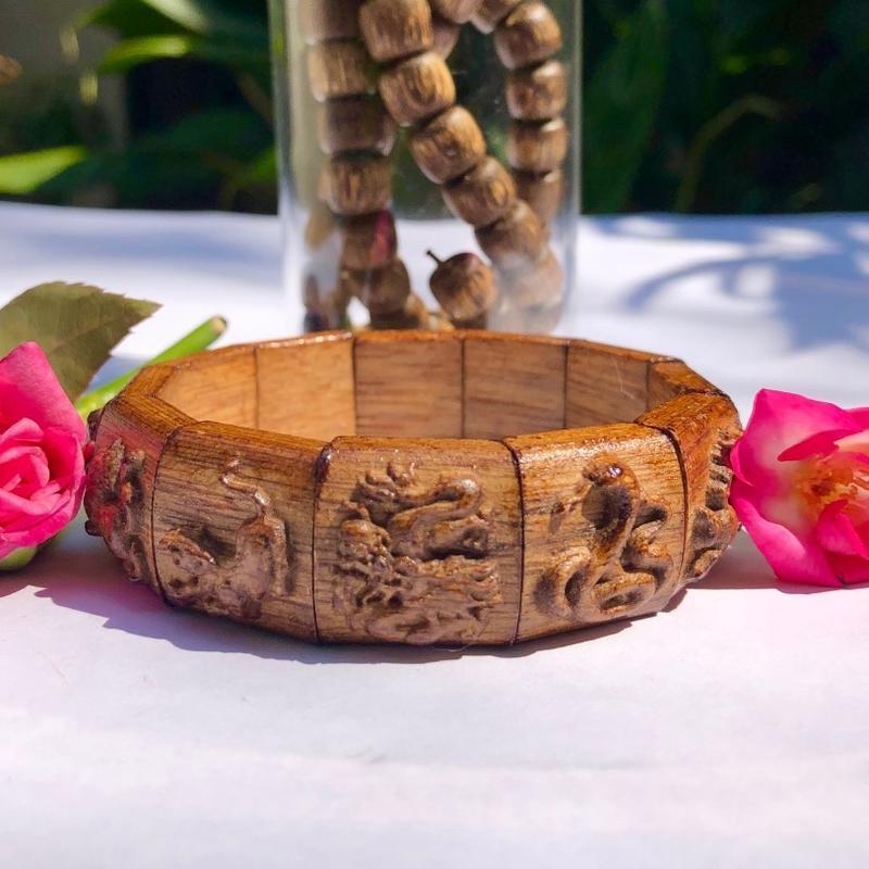 Vòng Trầm Hương 12 Con Giáp Phụ Kiện Đeo Tay 7