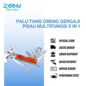 Palu Tang Obeng Gergaji pisau multifungsi 5 in 1 Multifunction Hammer
