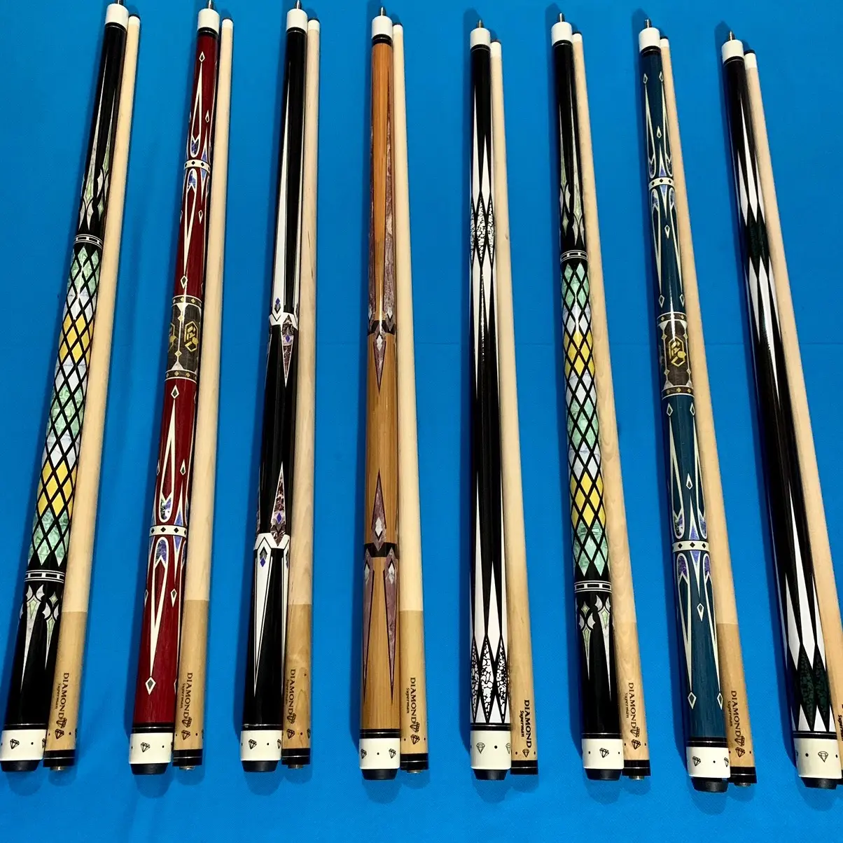 Cơ bida Diamond Loại 1 Lip và Lỗ  Sọc kẻ  Gậy Bida Đồng