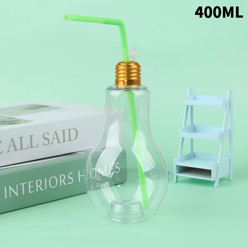 Product Introduction of 1Pc 200to500ml Creative Clear Artificial Fake Light Bulb Shaped Bottle Can Emit Light Drink Cup Juice Bottle Party Decor 35