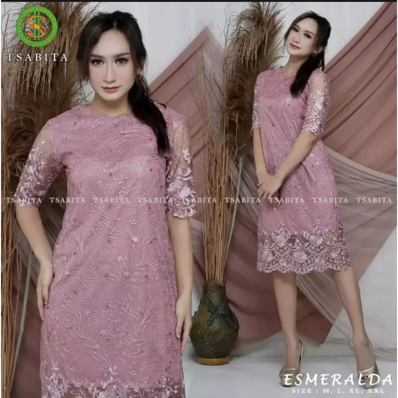 dress esmeralda tille/dress pesta mewah/dress natal/fashion wanita