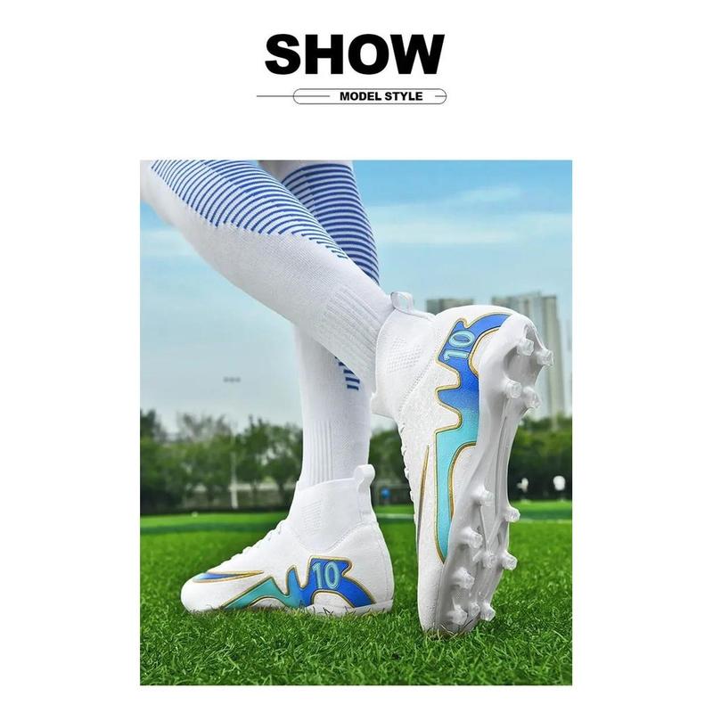 Product Introduction of Ready Stock AG Spike Football Boots 4 Colors High-Top Football Boots Spike Football Boots Anti-Slip Comfortable Grass Training Shoes Futsal Football Boots Adult Outdoor Grass Casual Shoes Anti-Slip Wear-Resist 46