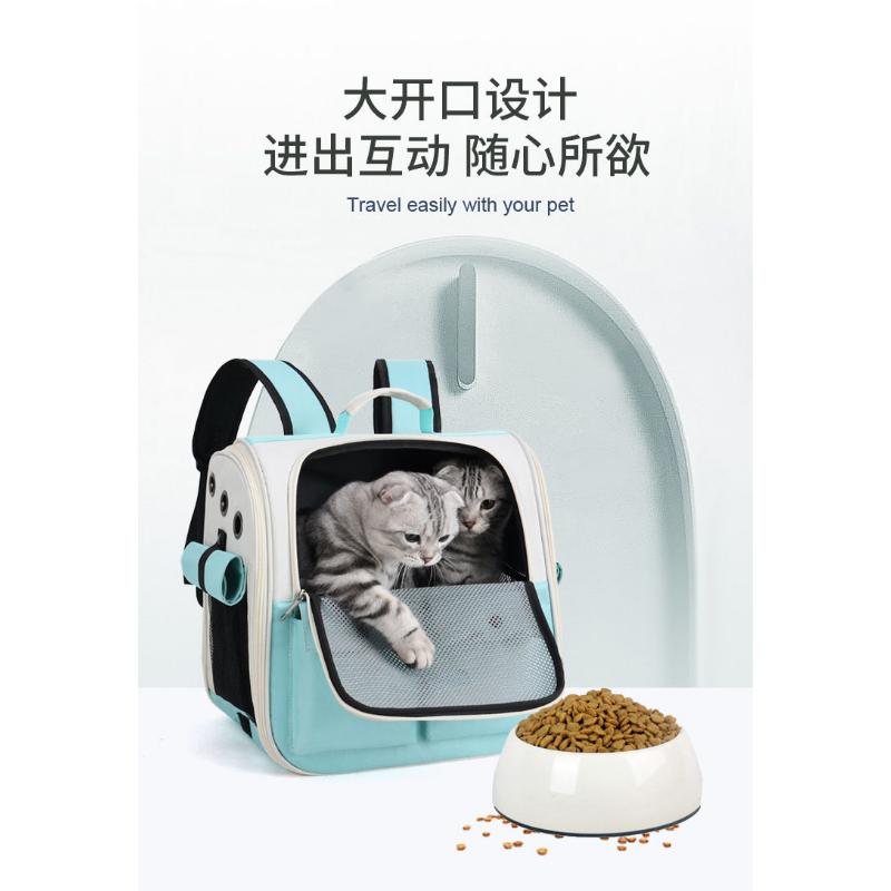 Product Introduction of Pet Cat Bag Portable Portable Space Capsule Dog Small And Medium-sized Dog Foldable Side-open Breathable Single And Double Shoulder Back 13