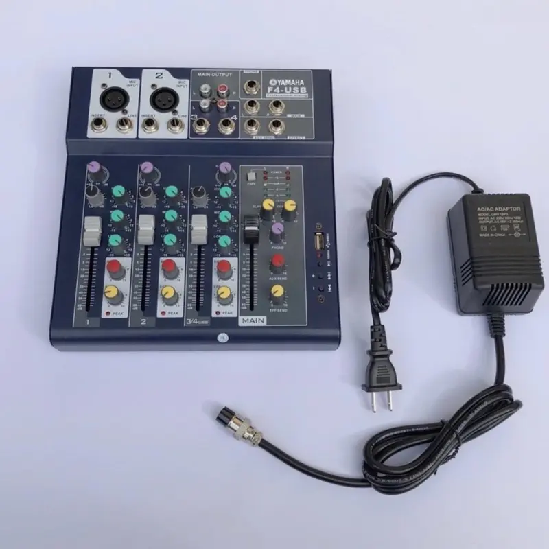 Bộ Chọn Âm Thanh, Bàn Mixer F4 USB Có Bluetooth, Tặng Giắc 6,5 4