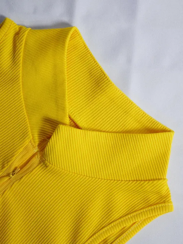 Women's Solid Color Half Placket Zipper Mock Neck Ribbed Crop Tank Top, Casual Sleeveless Cropped Top for Summer, Summer Clothes, Going Out Top, Streetwear, Ladies Clothing for Daily Wear 2