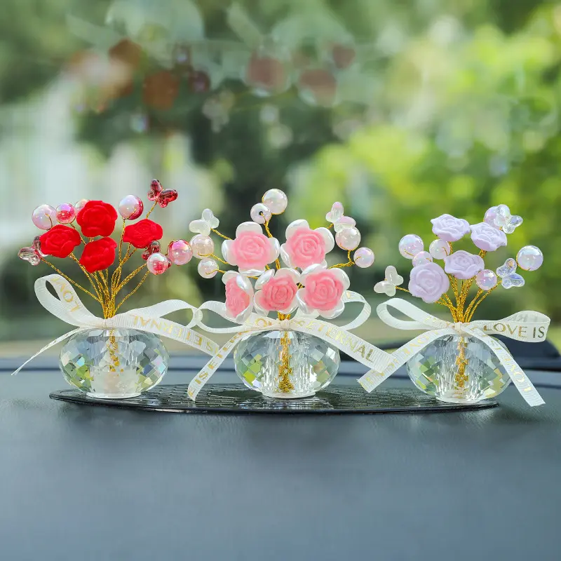 Giao Hàng Trong Vòng 24 Giờ Đồ Trang Trí Xe Hoa Hồng Pha Lê Mới Với Đồ Trang Trí Nội Thất Chậu Sáng Tạo Chọn Đồ Trang Trí Xe