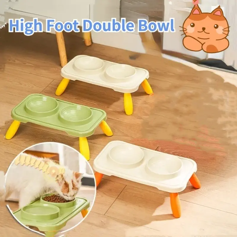 Pet Bowl 2 Dog Bowl Dog Plate Pet Bowl Stand  Dog Food Bowl Item Kitten Bowl Silicone Bowl Kit Pet Dish Bottle Two Double