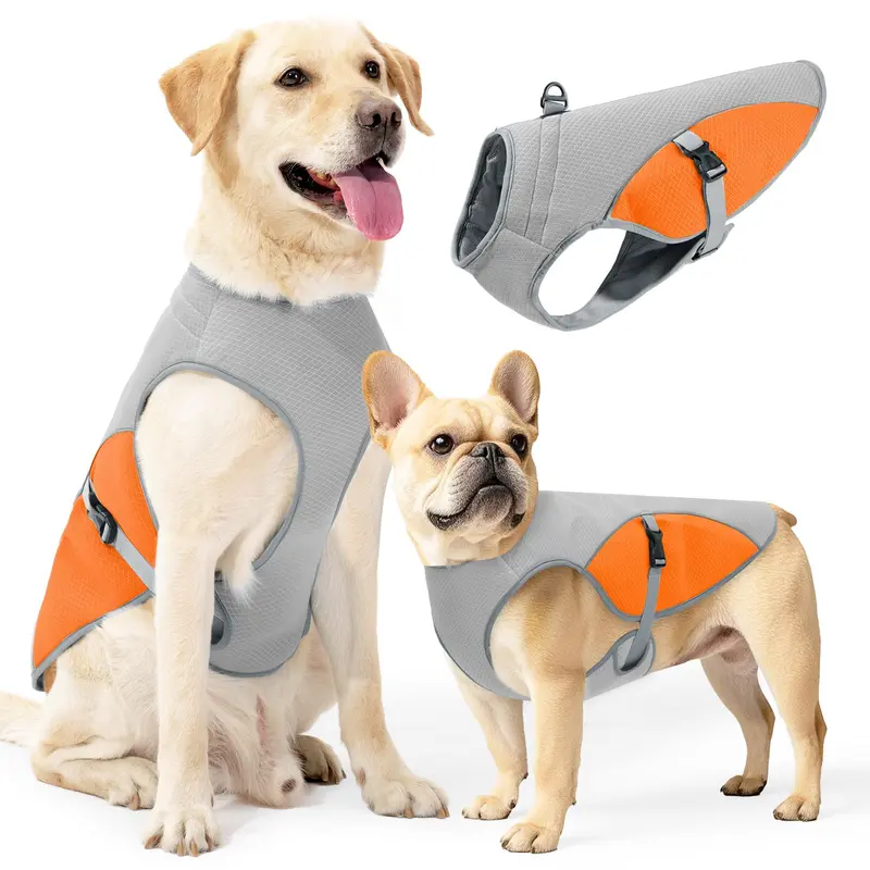 Breathable Cool Dog Shirt, Lightweight Dog Cooling Jacket with Chest Strap D-ring, Reflective Pet Vest, Pet Supplies for Outdoor Walking, Outfits 0