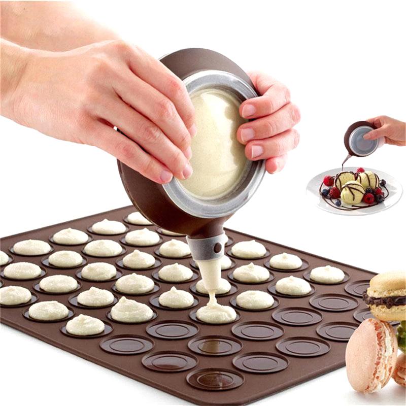 Product Introduction of 30 Cavity Silicone Pastry Cake Macaron Macaroon Oven Baking Mould Sheet Mat 64