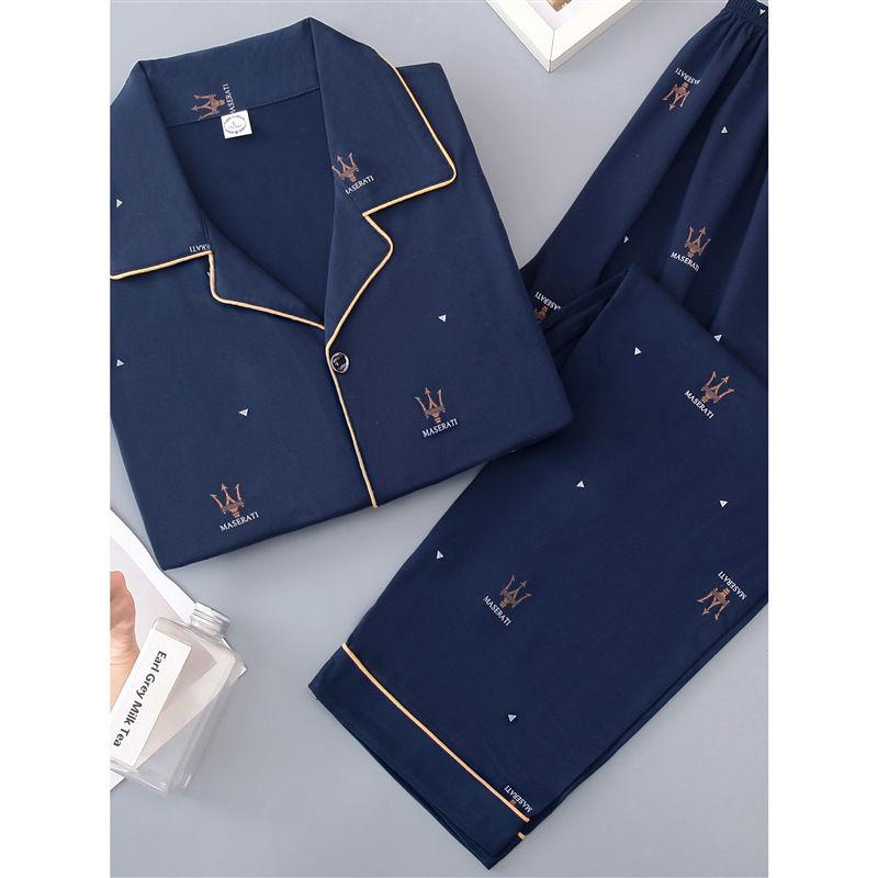 Đồ Ngủ Cho Nam, Bộ Sưu Tập Mùa Xuân Và Mùa Thu, 100% Cotton, Dài Tay, Ngoại Cỡ Mới, Thích Hợp Cho Mùa Hè, Cotton Mùa Thu Và Mùa Đông, Có Thể Mặc Ngoài Trời, Thích Hợp Cho Giới Trẻ, Đồ Mặc Nhà