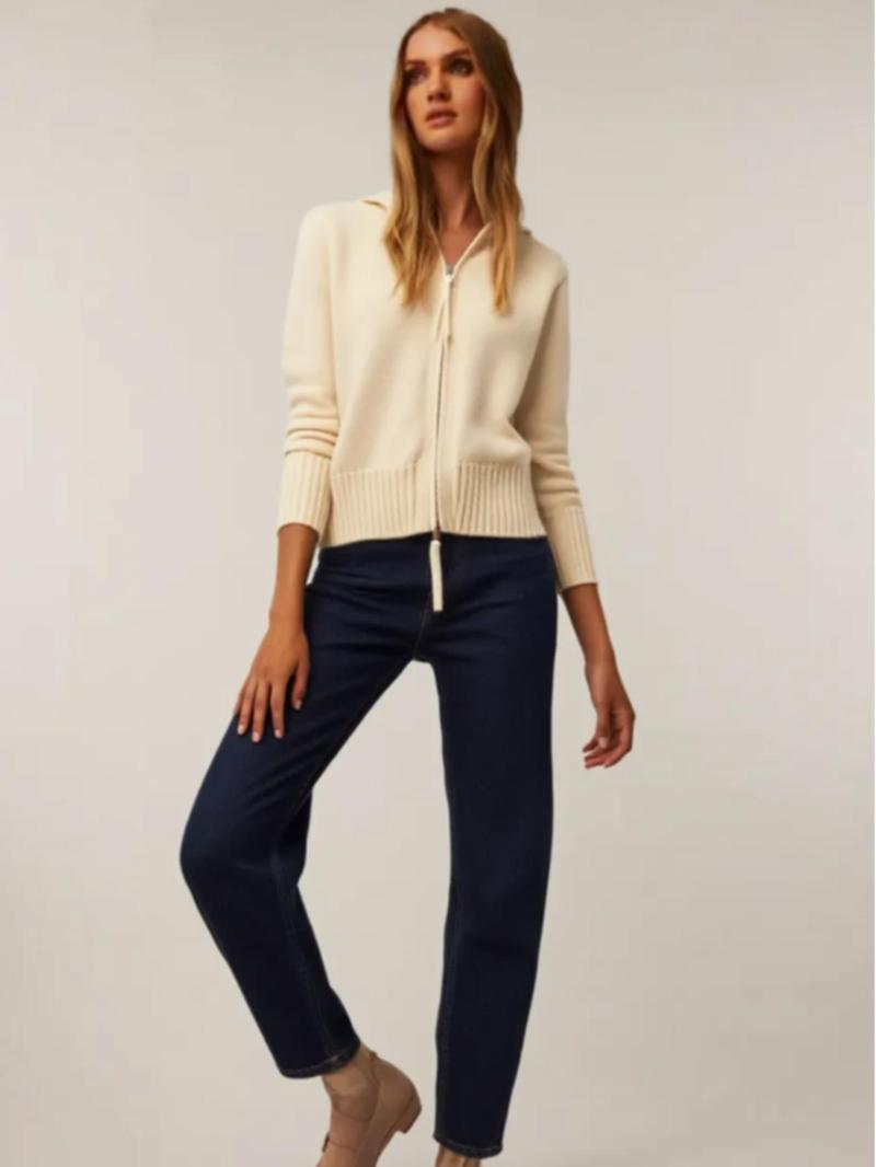 Product Introduction of Women's Solid Textured Zip Up Thermal Lined Hooded Cardigans, Casual Pullover for Fall & Winter, Women's Knit Clothing for Daily Wear 4