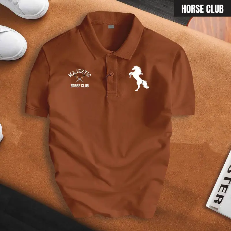 Áo Polo basic HORSE CLUB nam nữ cổ bẻ vải xịn Unisex, thanh lịch Menswear Shirt Có Cổ Thun Ngắn Tay Cộc Tay 6