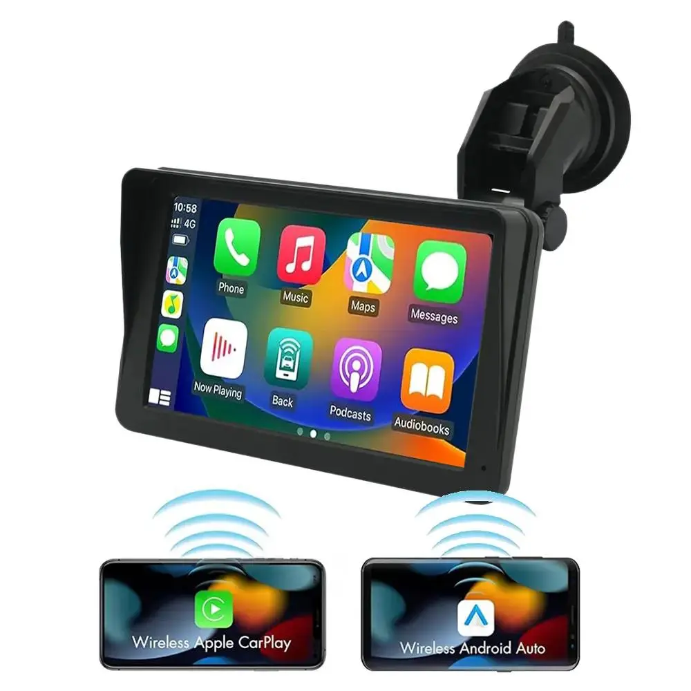 7" Portable Wireless Car Stereo for Apple Carplay & Android Auto Screen, HD Touch Screen Android Auto for Cars, Car Screen Carplay, Car Radio Receiver with BT, FM, AUX, Back to School Supplies