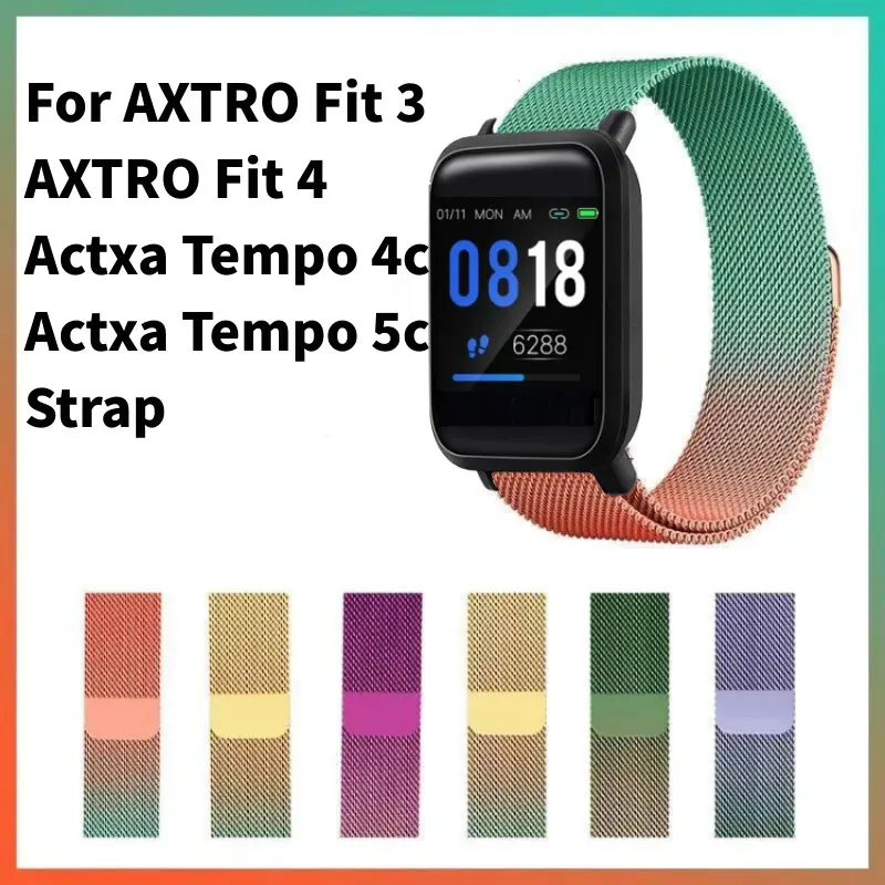 For AXTRO Fit 3/AXTRO Fit 4/Actxa Tempo 4c/Actxa Tempo 5c Strap Metal Magnetic Strap