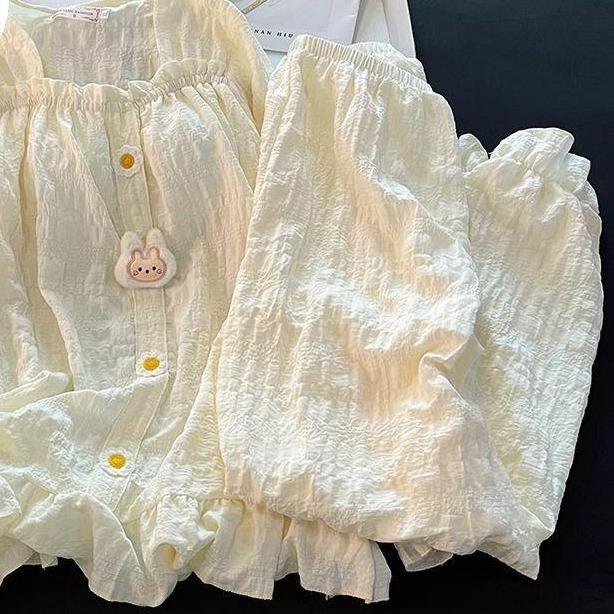 BỘ ĐỒ NGỦ NỮ , NGỌT NGÀO VÀ MỀM MẠI , THIẾT KẾ XINH XẮN , LÀM BẰNG CHẤT VẢI ĐŨI , BỘ SƯU TẬP MỚI 3