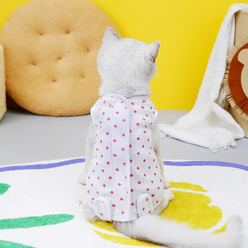 Product Introduction of baju raya kucing real dog shoes bajulebarankucingcore cat gogglesPet Cat Neutering Suit Cat Postpartum Clothes Surgery Suit Anti-Lick Weaning Suit 23 Striped Cat Neutering Suit 7