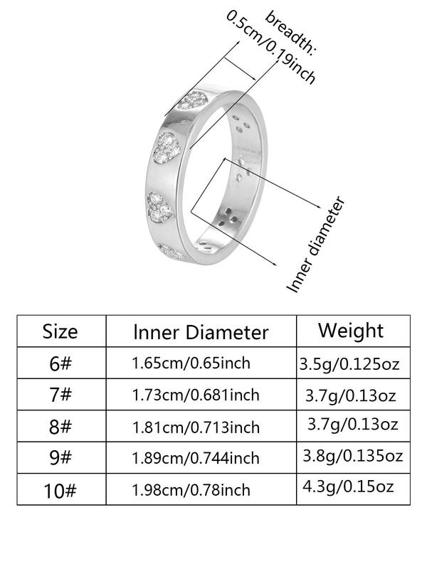 Sweet Love Design Artificial Zircon Inlaid Ring, Fashion Accessories for Women for Party, Daily Clothing Decor, Trendy All-match & Exquisite Jewelry for Birthday Gift 5