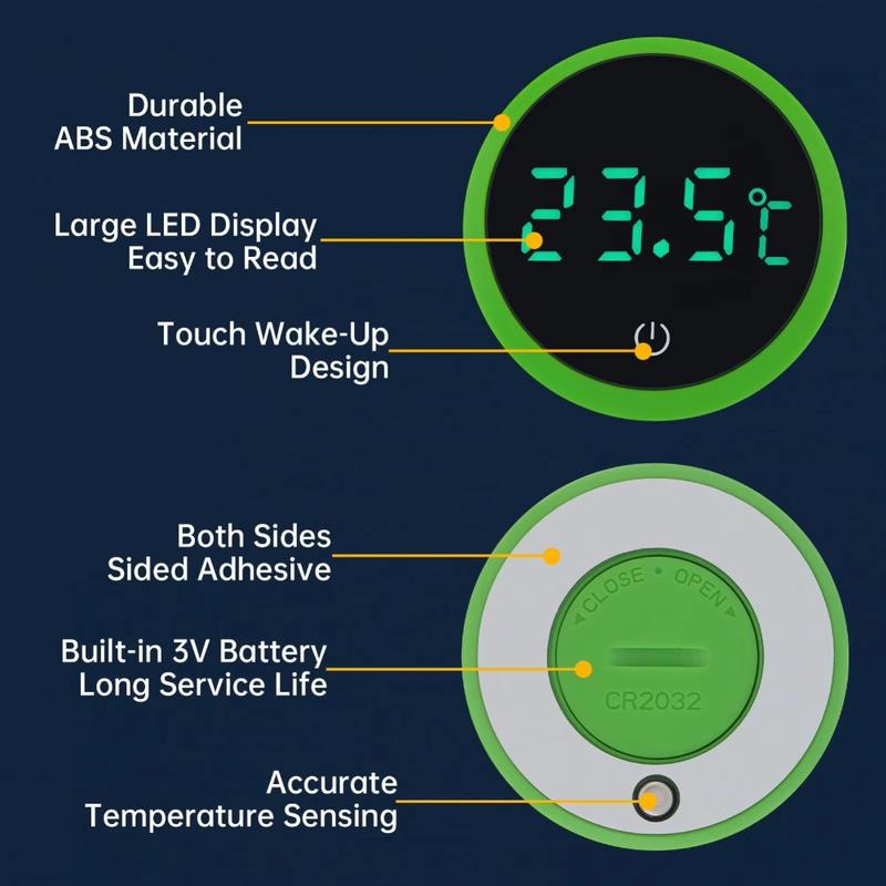 justzzs New Cordless Aquarium Thermometer Led Display Electronic Control Temp Meter Gauge Temperature Measurement Digital Thermometer Fish Tank Water 6