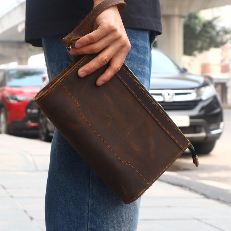 Túi clutch da bò thật, túi nam cầm tay khẳng định chất riêng.CT01 8