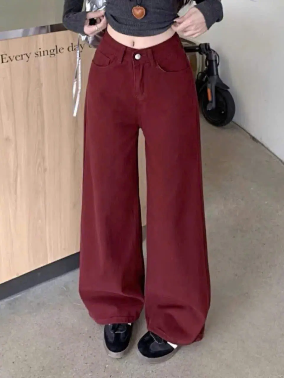 Quần jean suông Hottrend lưng cao Có size S,M,L,XL [FREESHIP Khi Mua Hàng] Vải dày và không co giãn