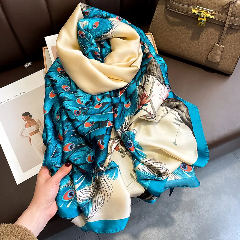 Khăn choàng cổ nữ lụa satin dáng dài 90x180  thời trang quàng mẫu mới nhất năm 2023 Quàng Cổ Women