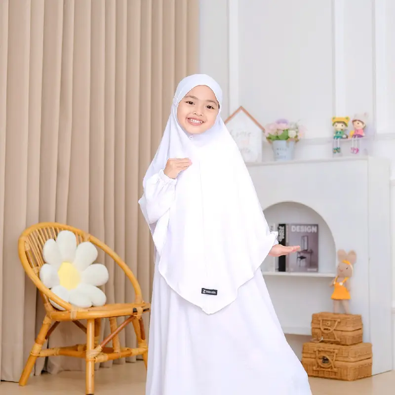 Gamis Sar'i anak perempuan set masa kini dan lucu Khimar 3