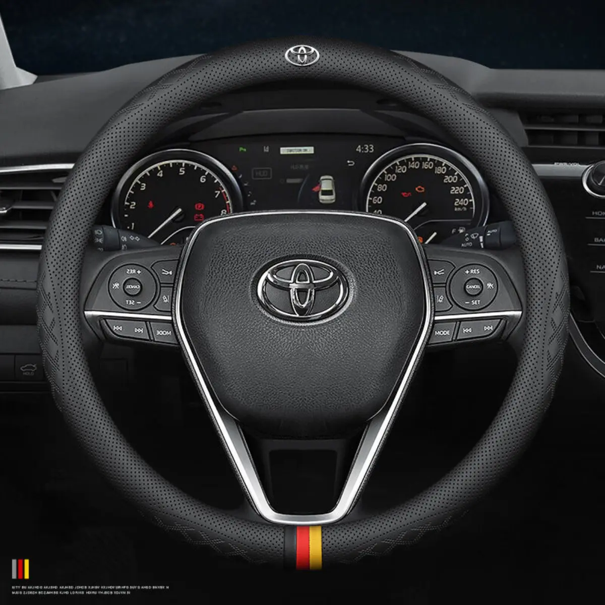 NEW item Car Steering Wheel Cover For Toyota Vios Yaris Innova Avanza Altis Fortuner CHR Corolla Estima Harrier Wish 2022 Leather Absorb Sweat Accessories