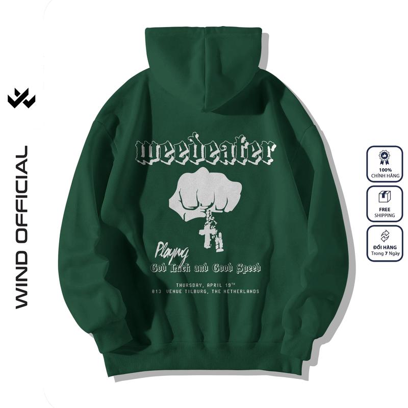 Product Introduction of Áo hoodie unisex form rộng WIND WEEDEATER hoodie nút bấm thời trang nam nữ nỉ bông oversize Menswear Dài Tay Tay Dài 11